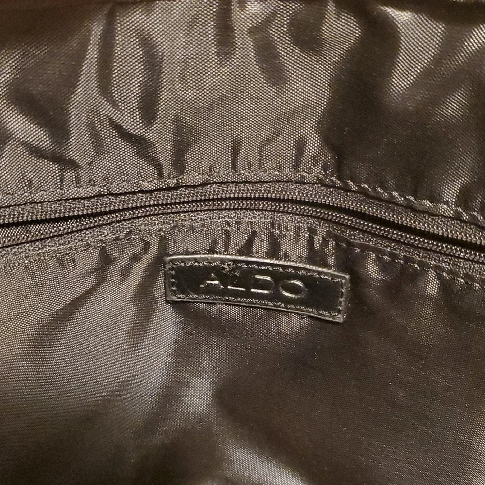 Aldo Classic Black Men's Faux Leather Messenger Bag